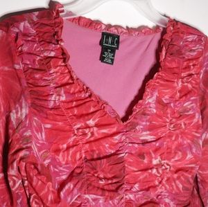 I.N.C Rose Frilly Blouse